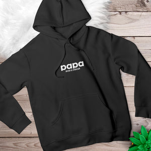 Papa Hoodie simpel schwarz personalisiert mit Namen