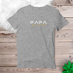 Papa I T-Shirt grau, personalisiert mit Namen