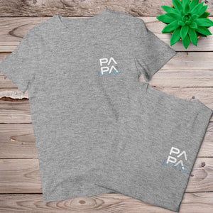 Papa T-Shirt grau, personalisiert mit Namen