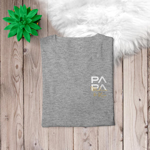Papa T-Shirt grau, personalisiert mit Namen