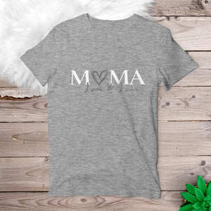 Mama T-Shirt Herz grau, personalisiert mit Namen