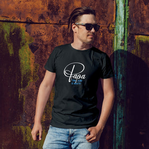 Papa T-Shirt P schwarz, personalisiert mit Namen