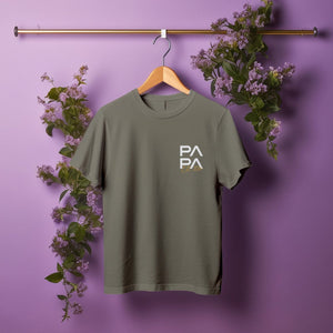 Papa T-Shirt khaki, personalisiert mit Namen
