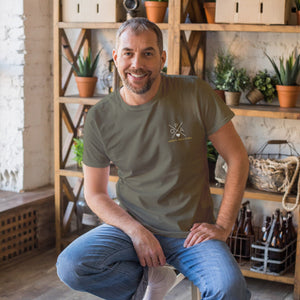 Opa Kreuz T-Shirt khaki, personalisiert mit Namen