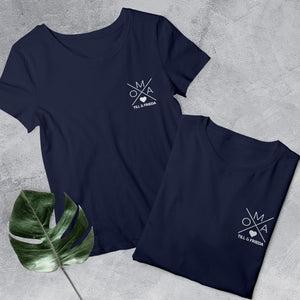 Oma Kreuz T-Shirt navy, personalisiert mit Namen