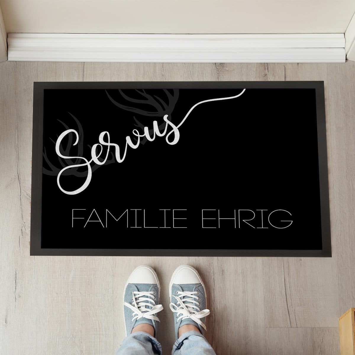 Personalisierte Fußmatte Servus mit Name