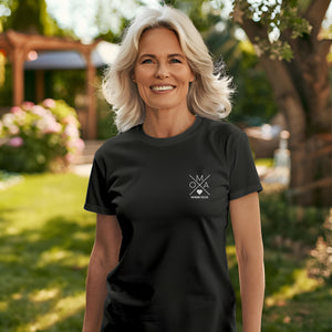 Oma Shirt schwarz mit Kreuz und personalisiert mit Name