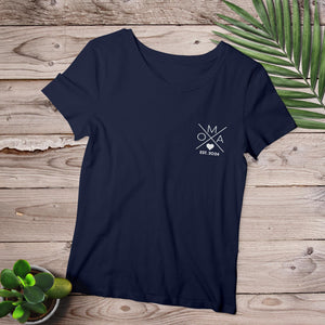 Oma Kreuz T-Shirt navy, personalisiert mit Namen