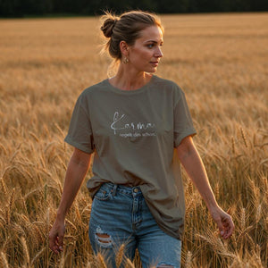 Karma regelt das schon oversize Shirt für Frauen in olive