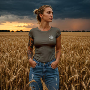 Mama T-Shirt X khaki, Mama Shirt personalisiert mit Namen