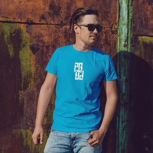Individuelles Papa Shirt mit Kindernamen und Geburtsjahr in aqua – Das perfekte personalisierte Geschenk für stolze Dads