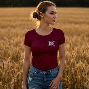 Personalisiertes Mama T-Shirt mit Namen der Kinder und Wunschjahr in bordeaux – Individuelles Geschenk für Mütter zum Muttertag