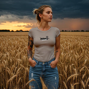 Individuelles Mama Shirt mit Kindernamen und Geburtsjahr in khaki – Das perfekte personalisierte Geschenk für die stolze Mutter