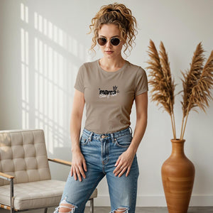 Individuelles Mama Shirt mit Kindernamen und Geburtsjahr in khaki – Das perfekte personalisierte Geschenk für die stolze Mutter