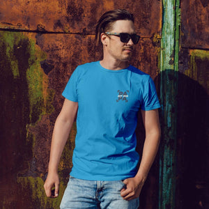 Individuelles Papa Shirt mit Kindernamen und Geburtsjahr in aqua – Das perfekte personalisierte Geschenk für stolze Dads