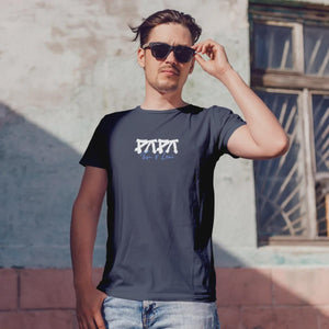 Papa T-Shirt personalisiert mit Wunschnamen oder Geburtsjahr in navy – Einzigartiges Geschenk für Väter und werdende Papas