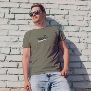Individuelles Papa Shirt mit Kindernamen und Geburtsjahr in khaki – Das perfekte personalisierte Geschenk für stolze Dads
