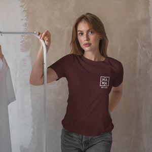 Personalisiertes Mama T-Shirt mit Namen der Kinder und Wunschjahr in bordeaux – Individuelles Geschenk für Mütter zum Muttertag