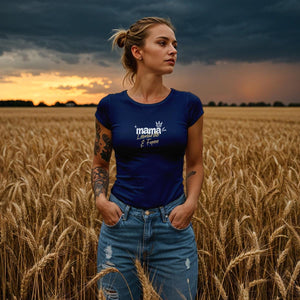 Individuelles Mama Shirt mit Kindernamen und Geburtsjahr in navy – Das perfekte personalisierte Geschenk für die stolze Mutter