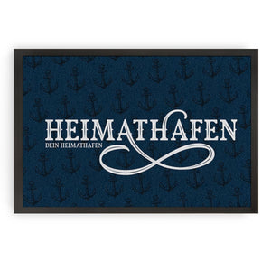 individuelle Fußmatte Fußabstreicher Familie "Heimathafen" mit Stadtnamen, Anti-Rutsch-Matte, indoor/outdoor, 60x40m cm