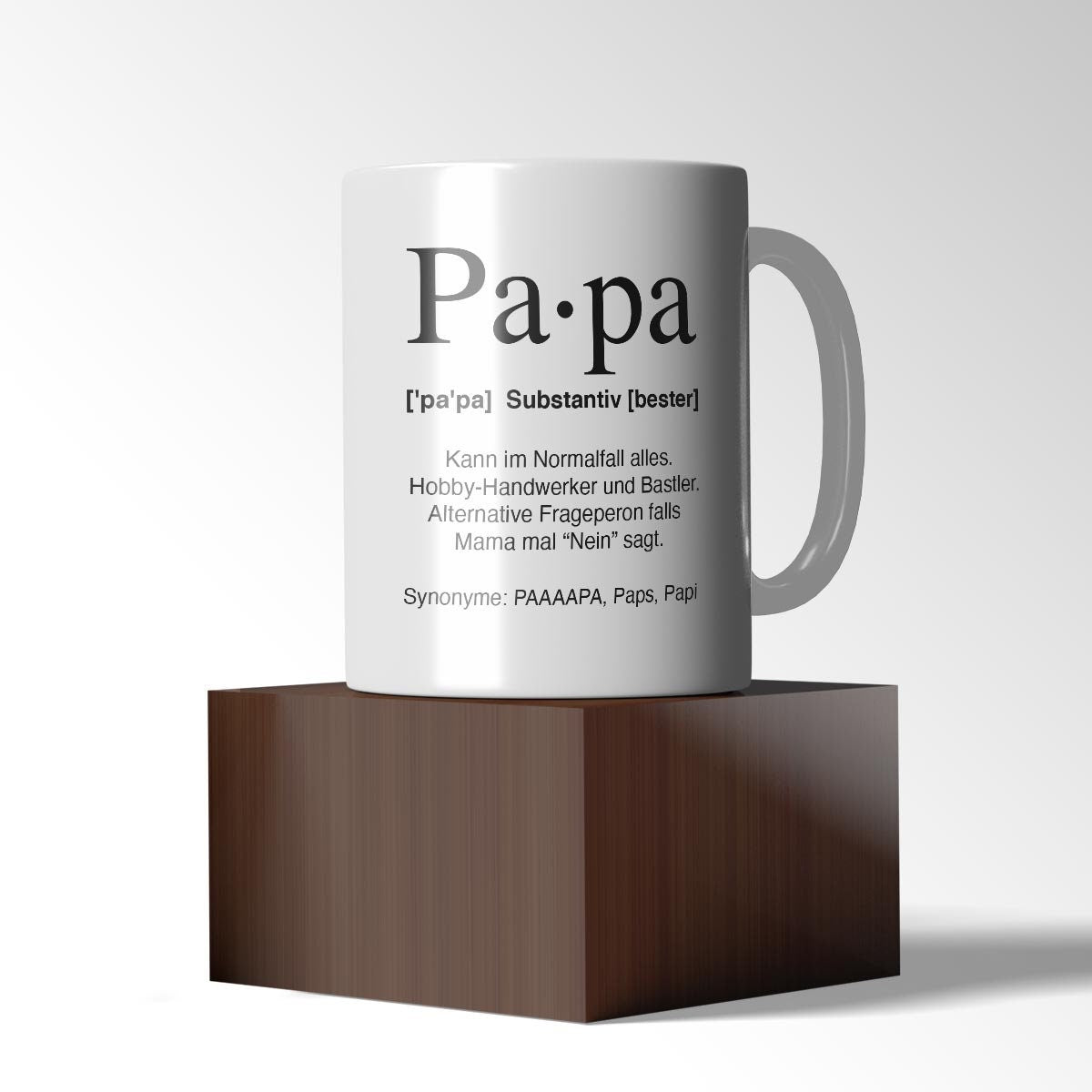 Tasse Kaffeebecher Keramiktasse mit Papa-Definition-Aufdruck Geschenkidee, spülmaschinenfest, 11oz