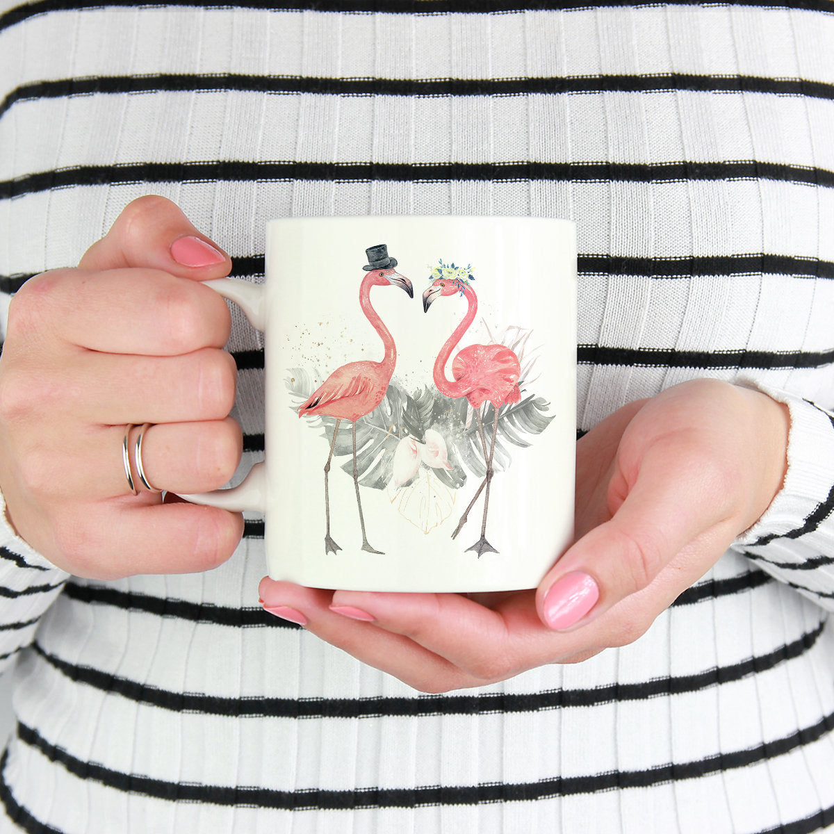 personalisiertes 2er Set Flamingo Tasse mit Namen