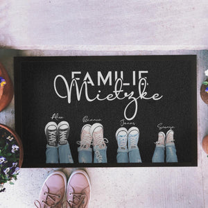 individuelle Sneaker Fußmatte Familie Fußabstreicher "Sneaker" - komplett personalisierbar mit Familienname und Familienmitglieder!