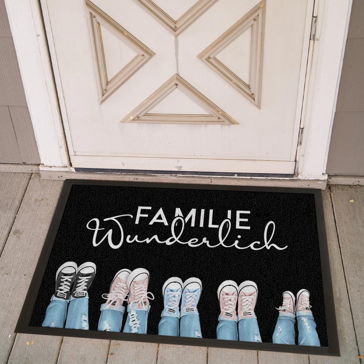 individuelle Sneaker Fußmatte Familie Fußabstreicher "Sneaker" - komplett personalisierbar mit Familienname und Familienmitglieder!