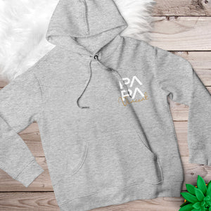 Papa Hoodie grau personalisiert mit Namen