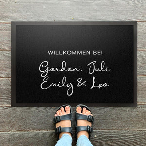 individuelle Fußmatte Pärchen oder Familie Fußabstreicher - personalisierbar mit Familienname