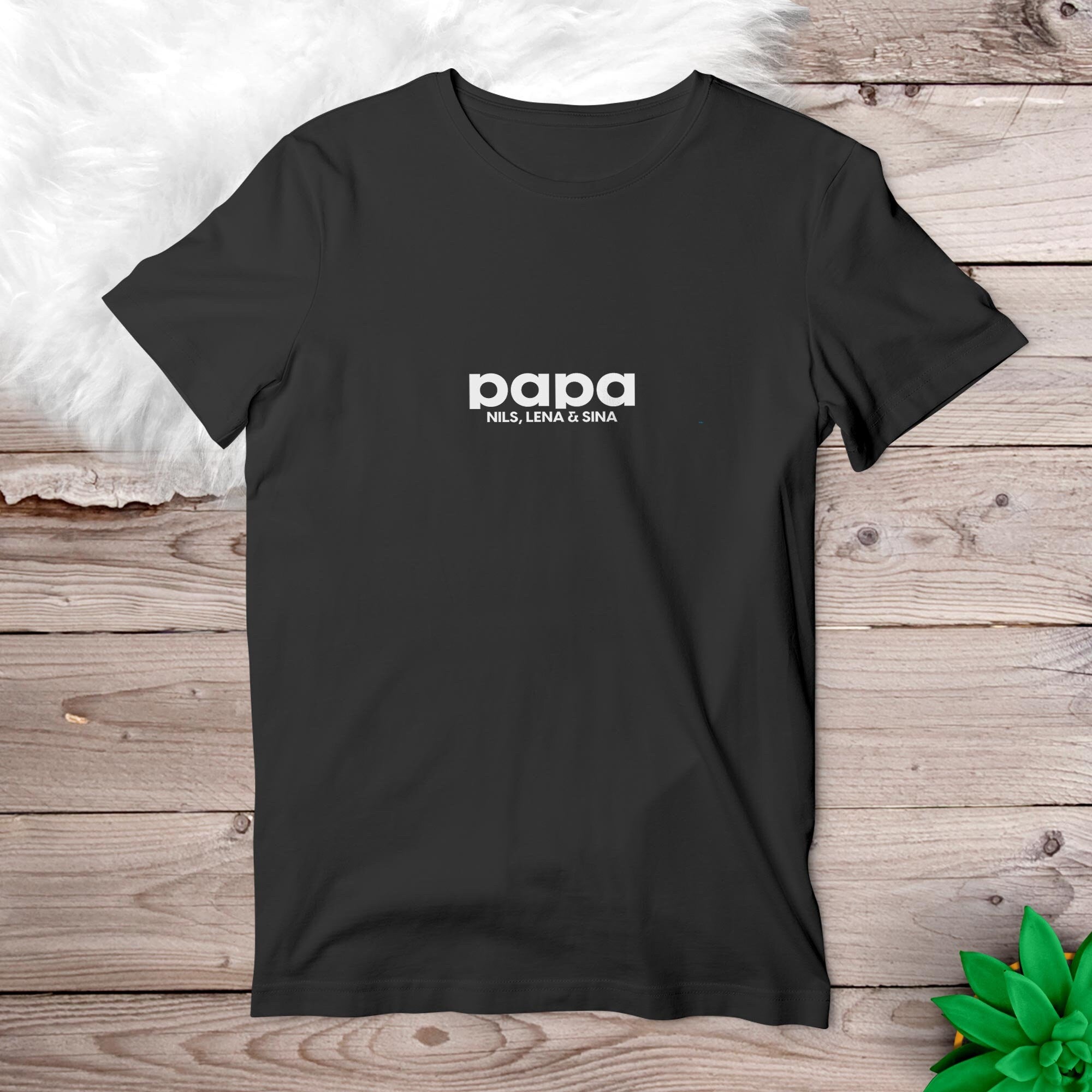 Papa T-Shirt Simple, personalisiert mit Namen