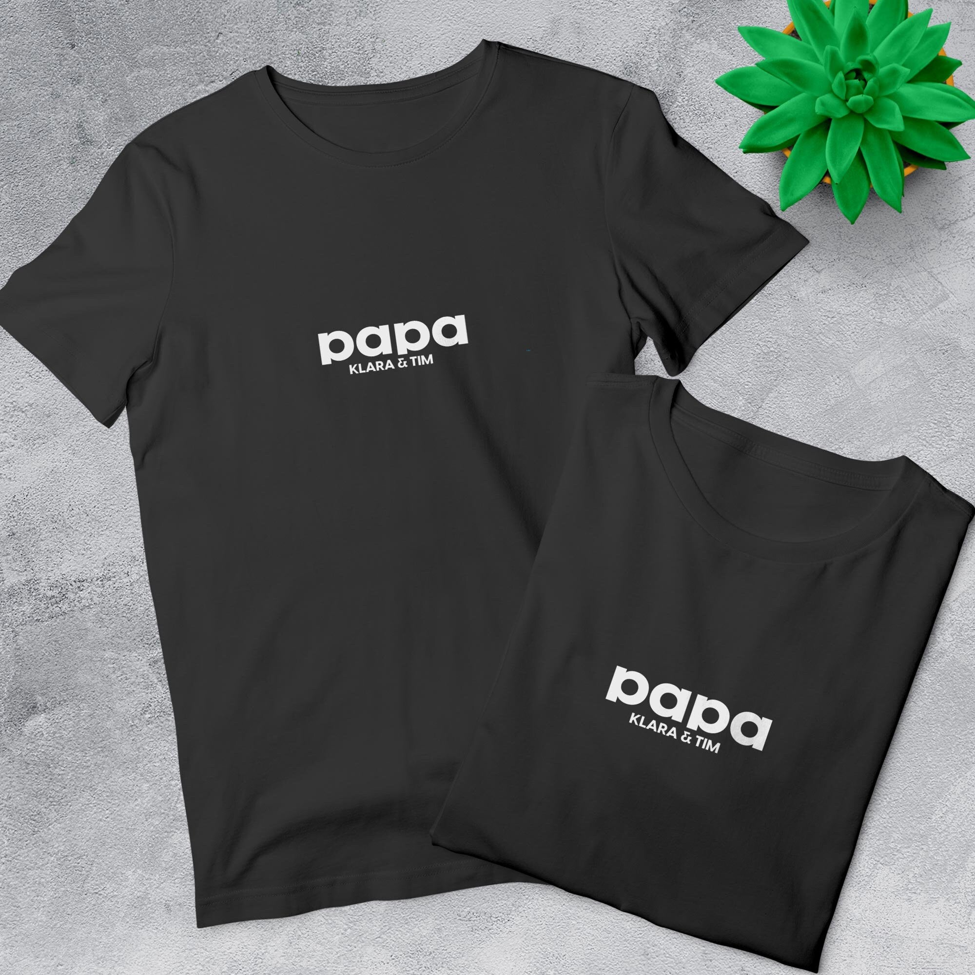 Papa T-Shirt Simple, personalisiert mit Namen