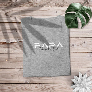 Papa I T-Shirt grau, personalisiert mit Namen