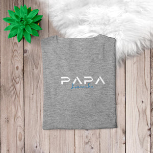 Papa I T-Shirt grau, personalisiert mit Namen