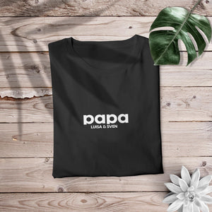 Papa T-Shirt Simple, personalisiert mit Namen