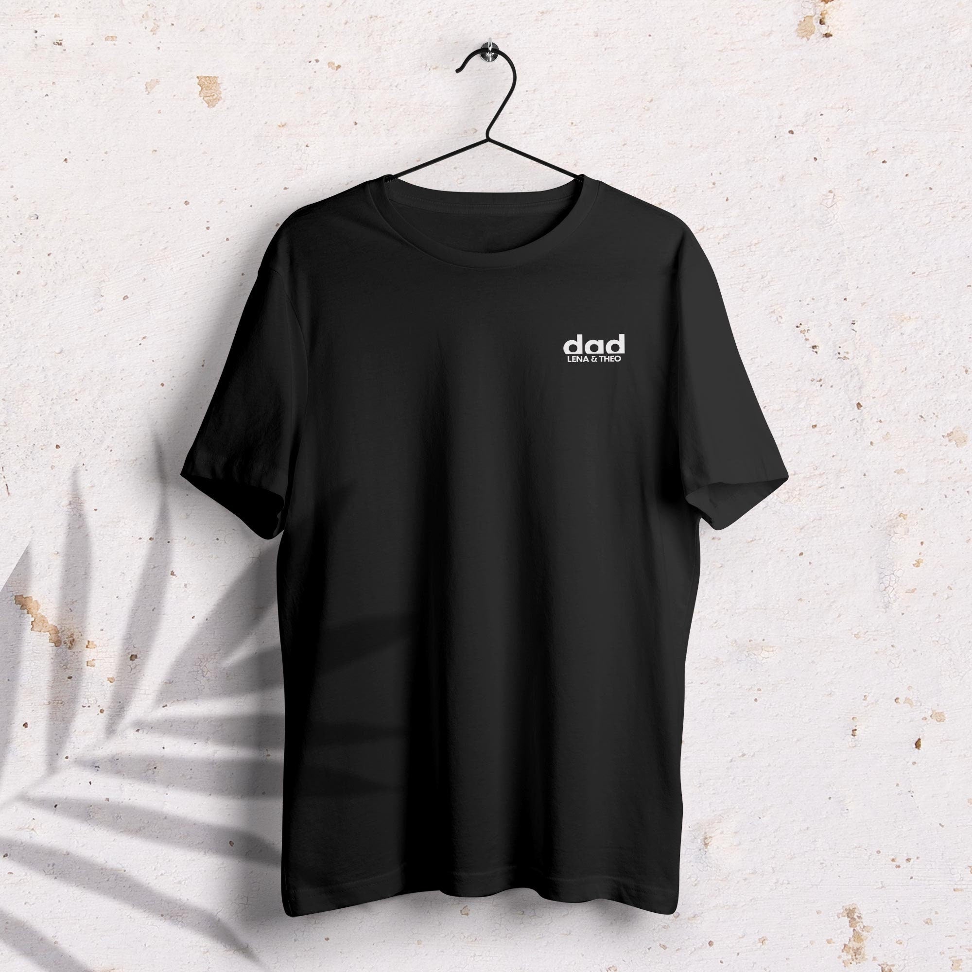 Dad T-Shirt weiß schwarz, personalisiert mit Namen