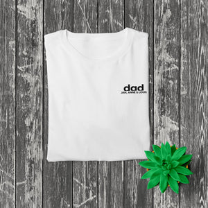 Dad T-Shirt weiß schwarz, personalisiert mit Namen