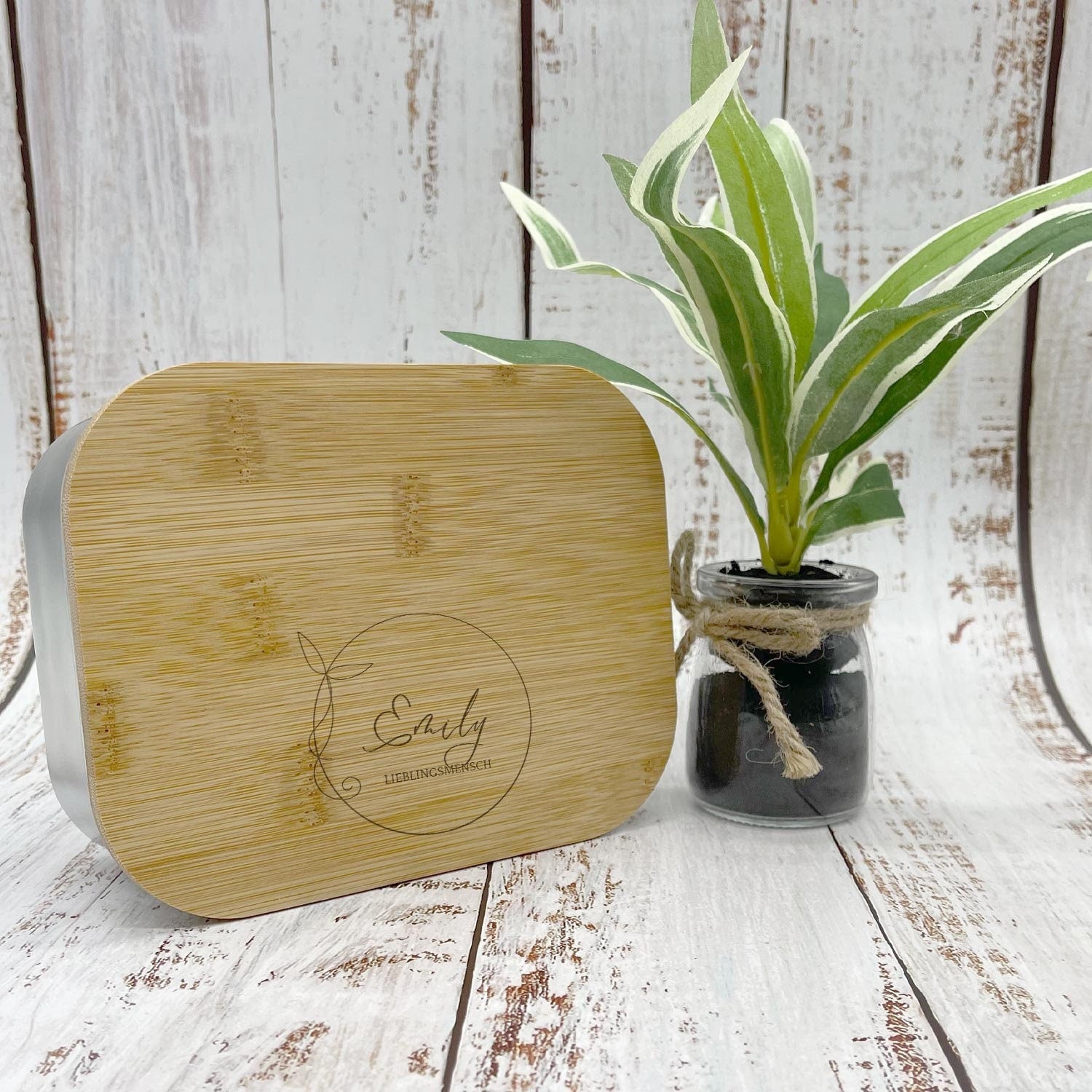 Lunchbox zart | Brotdose graviert und personalisiert mit Name und Text