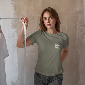 Mama T-Shirt khaki, personalisiert mit Namen