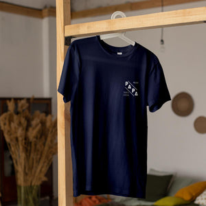 Papa Quer T-Shirt navy, personalisiert mit Namen