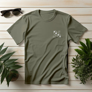 Papa Shirt in khaki mit Name und Jahreszahl