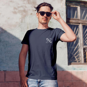 Papa Quer T-Shirt navy, personalisiert mit Namen