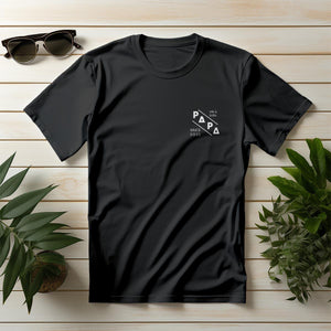 Papa Quer T-Shirt black, personalisiert mit Namen