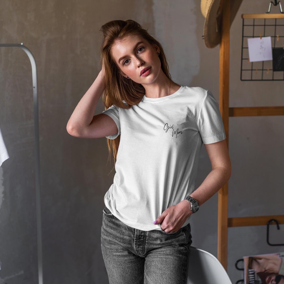 Girl Mom, Mama T-Shirt, personalisiert mit Namen
