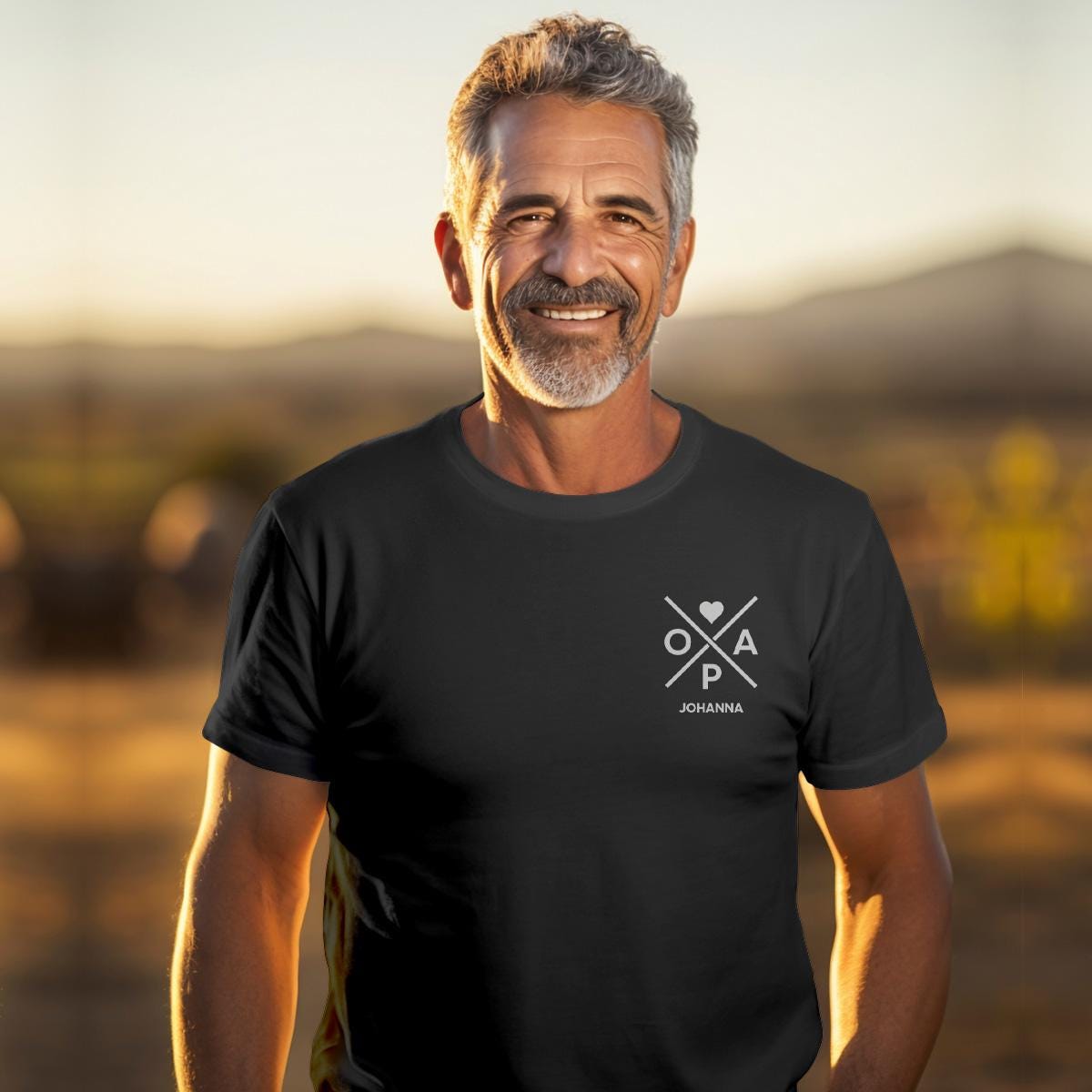 Opa T-Shirt X schwarz, Opa Shirt personalisiert mit Namen