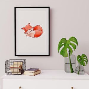 Poster Wandbild schlafender Fuchs