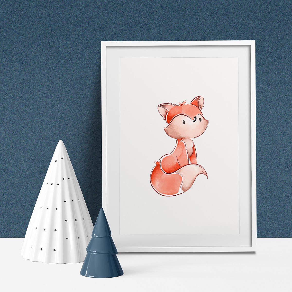 Poster Wandbild wachender Fuchs