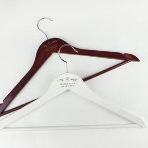 Holz Kleiderbügel Mr Mrs mit personalisierter Gravur, Wunschtext, Hochzeit, Brautkleid, Brautgeschenk, Heirat, Brautgeschenk