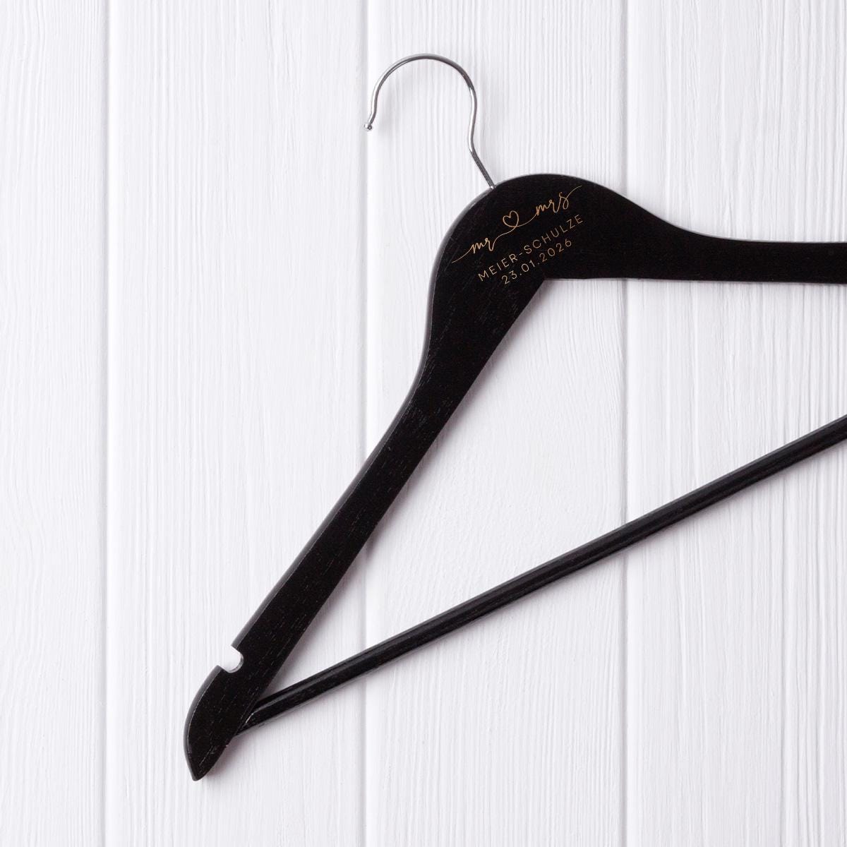 Holz Kleiderbügel Mr Mrs mit personalisierter Gravur, Wunschtext, Hochzeit, Brautkleid, Brautgeschenk, Heirat, Brautgeschenk