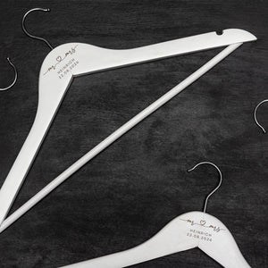 Holz Kleiderbügel Mr Mrs mit personalisierter Gravur, Wunschtext, Hochzeit, Brautkleid, Brautgeschenk, Heirat, Brautgeschenk